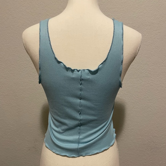 BP Womens Sleeveless Ribbed Tank Top Blue Size Small - Picture 2 of 7